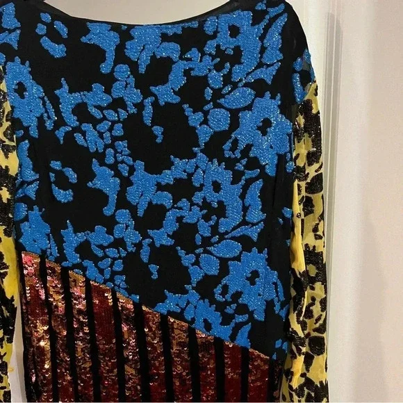 Rachel Comey Dancando Sequin Dress Size 00 Color Black Blue